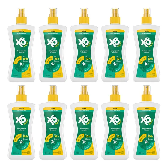 Repelente Xô Inseto Repele Mosquitos Da Dengue Spr 10x200ml