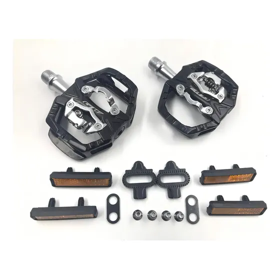Pedales Mtb Gw Zp-109s Aluminio 9/16 Doble Propósito Para Bicicleta De Montaña Calas, Doble Servicio