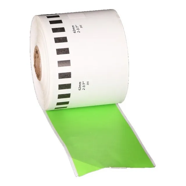 Rollo Etiqueta Brother 62mmx30mt Color Verde Ql800 Ql500