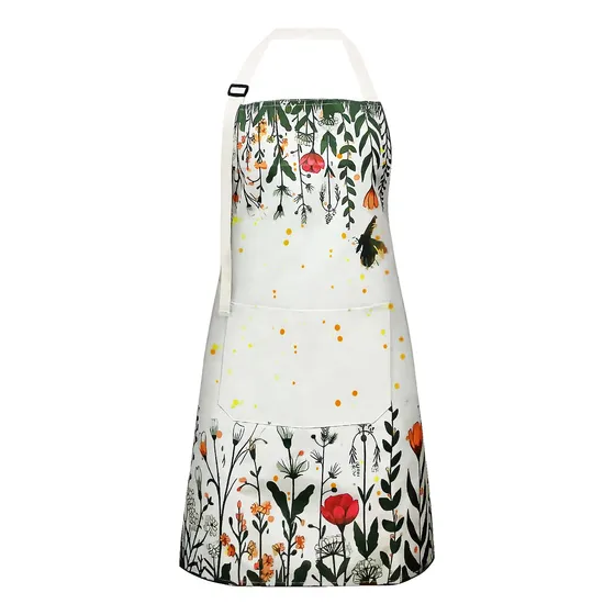 Delantal Para Mujer Bolsillo Impermeable Cocina Floral Chef