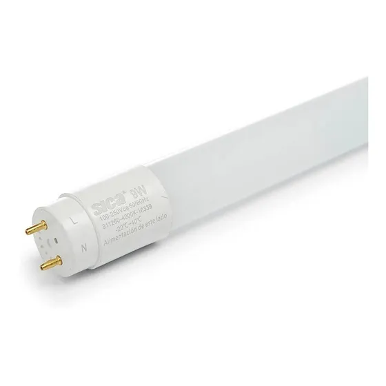 Tubo Led 9w Difusor Vidrio Luz Fria Sica X Caja 25 Uds Color de la luz Blanco frío