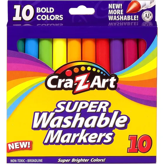10 Marcadores Lavables De 10 Colores Cra-z-art