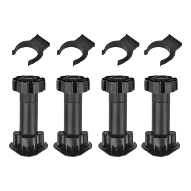 Pack 4 Pata Regulable Para Zócalo Pvc Negra 100/130mm