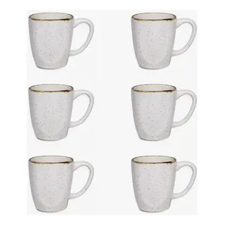 Oxford Conjunto De 6 Canecas Ryo Maresia 260ml Oxford Areia Com Marrom