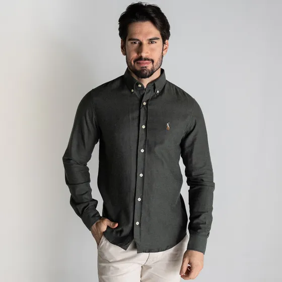 Camisa Ralph Lauren Flanelada Colored Verde Mescla