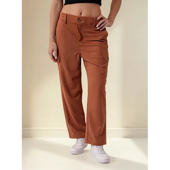 Pantalón Sastrero Bolsillos Cargo Urbano Zonda Luxo Camel