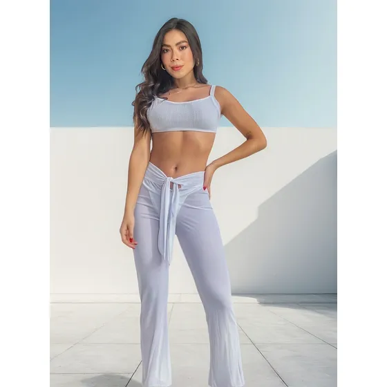 Salida De Baño Mujer Pantalón Tela Fresca Playa Verano Pareo