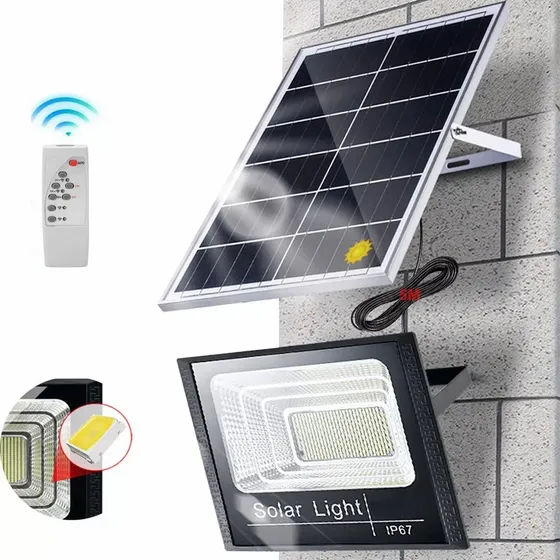 Reflector Solar Exterior Led Bokoptyr 500w Led Solar Light Ip67 Cable De 5m 300 cuentas de lámpara