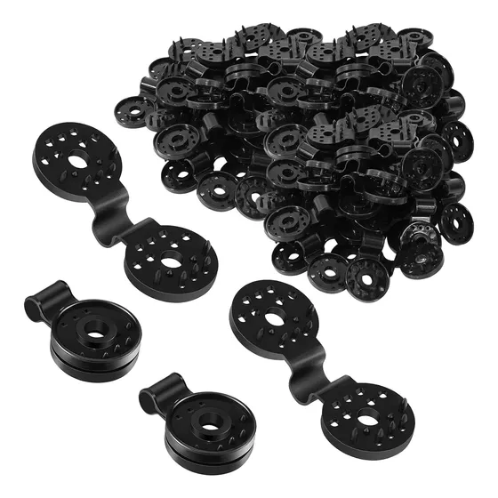 Set De 40 Clips De Pvc Para Malla Raschel Negro