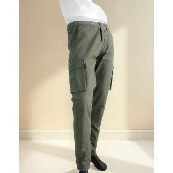 Pantalon Cargo Gabardina Verde