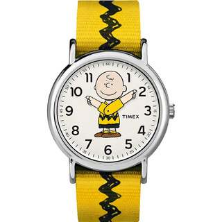 Reloj Timex Charlie Brown Weekender Unisex Peanuts Colección Color De La Correa Amarilla Con Negro Color Del Bisel Plata Color Del Fondo Blanco Reloj Timex Charlie Brown Weekender Unisex Peanuts Colección Color De La Correa Amarilla Con Negro Color Del Bisel Plata Color Del Fondo Blanco