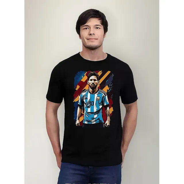 Remera Lionel Messi 06 (negra:) Ideas Mvd
