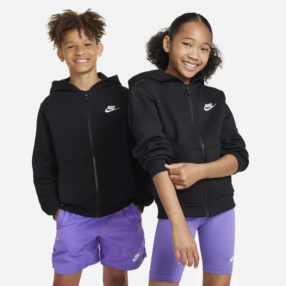 Campera Jr. Nike Sportswear Club Fleece Algodón Negro