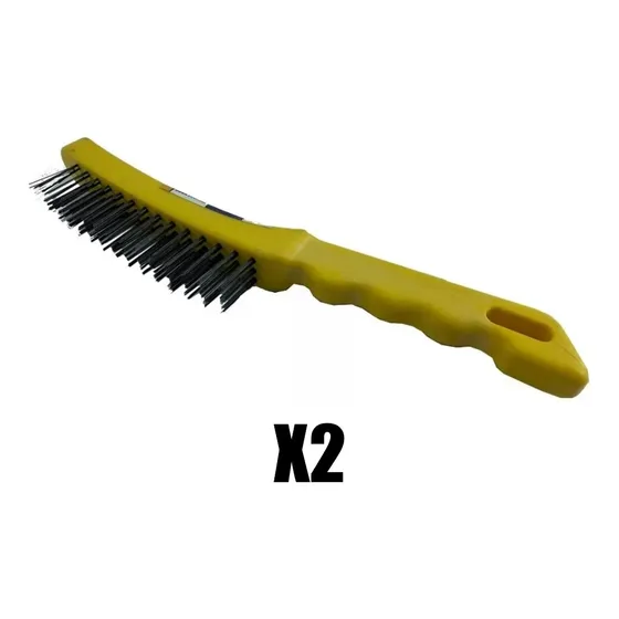  Cepillo De Alambre Con Manilla Plastico/2 Unidades