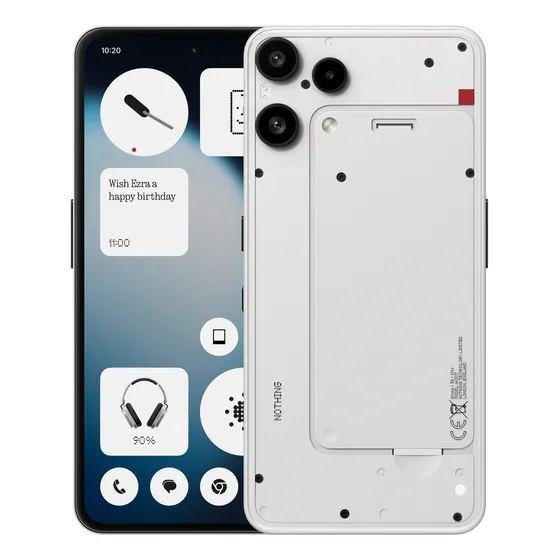 Nothing Phone (3a) Lite Teléfono 5g Smartphone 8gb Ram 128gb Rom 6.77'' Amoled Pantalla 120hz 3000nits Triples Cámaras 50mp 4k Chatgpt Ia Essential Color Blanco