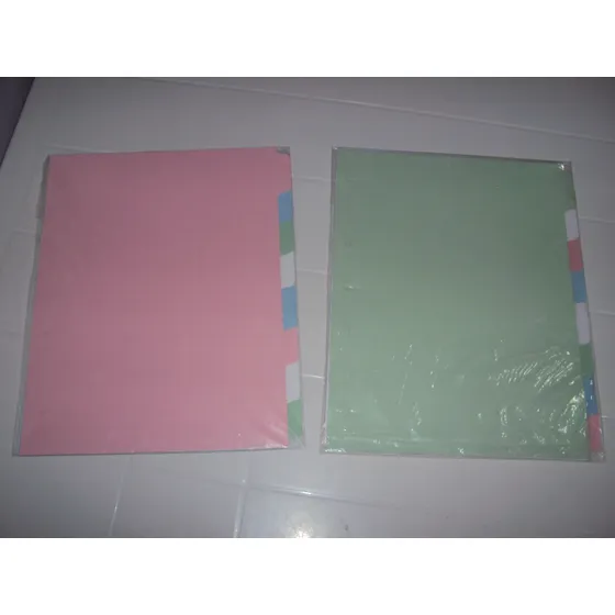 Separadores De Colores Tamaño Carta Para Carpetas De 3 Aros 