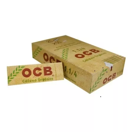 OCB  25 libritos,papel de fumar OCB ORGANICO cañamo tamaño normal 1 1/4.