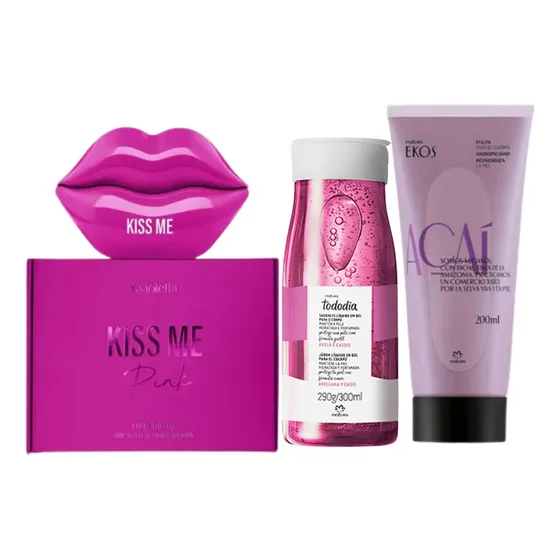 Kit Perfume Femenino Kiss Me Pink / Nude / Red Violetta