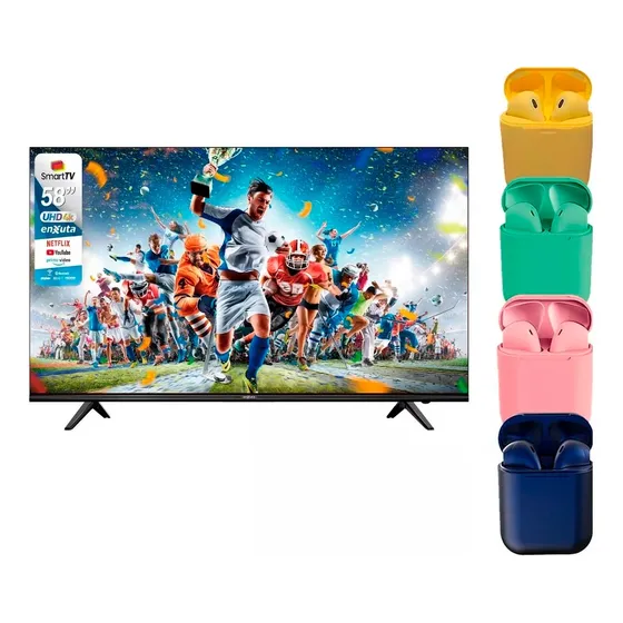 Televisor Enxuta Tv Led Smart 58 Ultra4k + Auri Inalámbricos