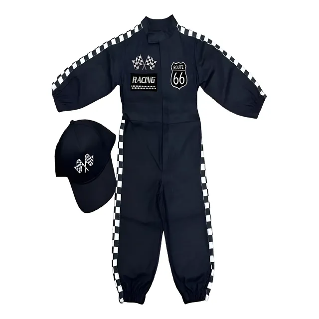 Traje De Piloto De Carreras Para Niños Y Niñas Disfraz Gorra