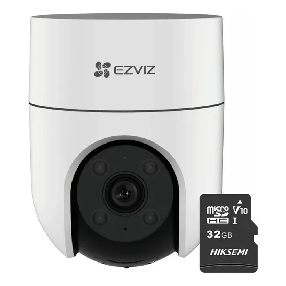 Kit Cronos Camara Ezviz Ptz H8c-plus-32 Pt Wifi 2 Mp 360° Con Detección Humana Y Seguimiento Inteligente Ideal Para Uso Exterior Colores En Oscuridad Micro Sd De 32gb Audio De Bidireccional Cs-h8c
