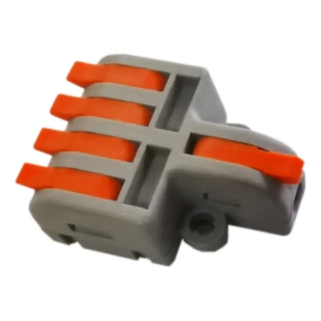 Conector Eléctrico Rápido Wago 1 Entrada 4 Salidas 250v X10 Color Naranja