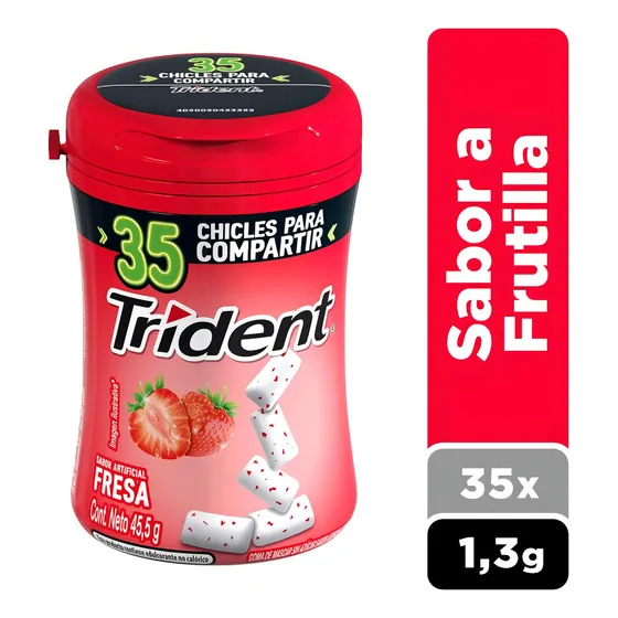 Chicle Trident® Sabor Frutilla Sin Azúcar 35 Un