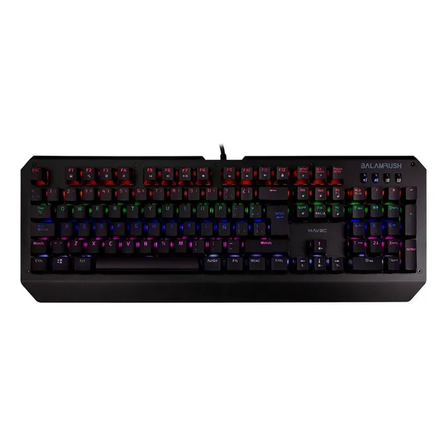 Teclado Gamer Balam Rush Havoc USB RGB Br-929660 Color Negro Español Latinoamérica