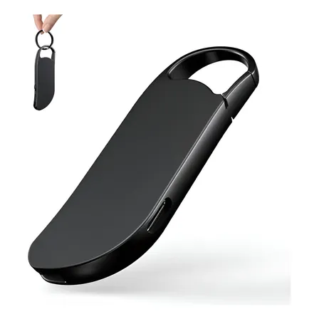 Mini Gravador Voz 40 Horas Chaveiro Espiao Audio Sensor Voz Preto