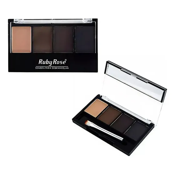 Sombra Para Sobrancelhas Paleta 3 Tons Marrom Ruby Rose