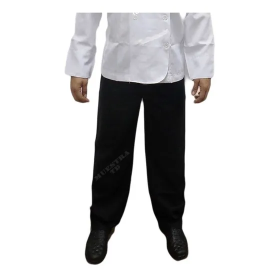 Pantalón Negro De Drill Mono Chef Cocina 