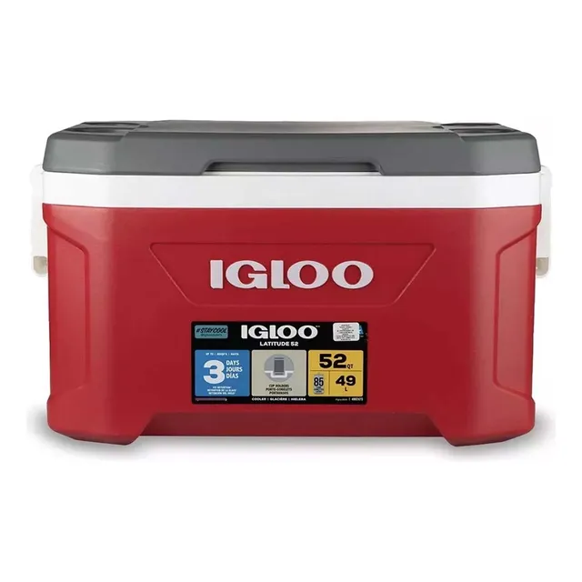 Hielera 52 Qt Latitude Roja Industrial 85 Latas Igloo Color Rojo