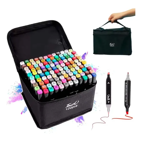 Marcadores X120 A Base De Alcohol Punta Doble Set De Arte