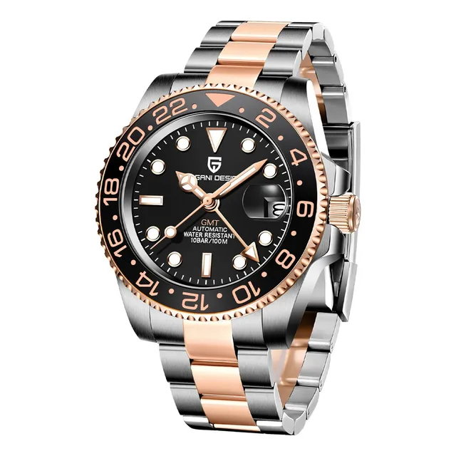 Reloj Automático Gmt Para Hombre Pagani Design Con Cristal D