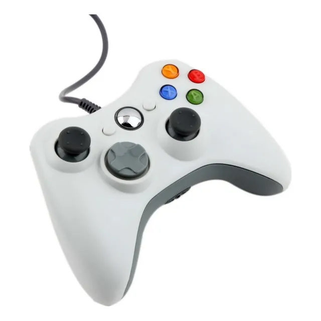 Joystick Control Mando Para Xbox 360 Y Pc Cableado Blanco