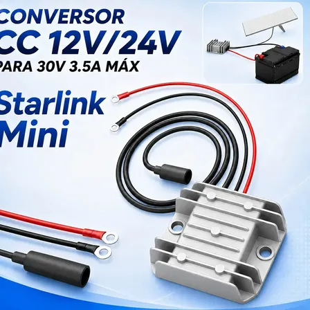 Conversor Adaptador Starlink Mini 30V/3.5A Cabo Veicular 12/24V Carro