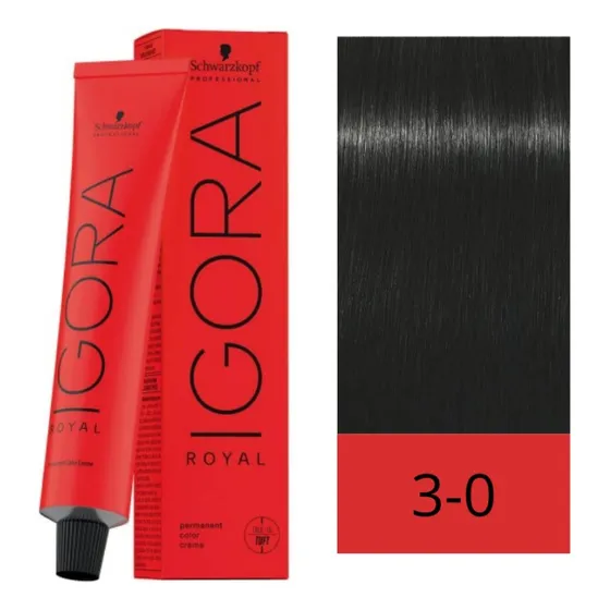 Tinta Igora Royal 60 Ml N°3.0 Castaño Oscuro Profesional