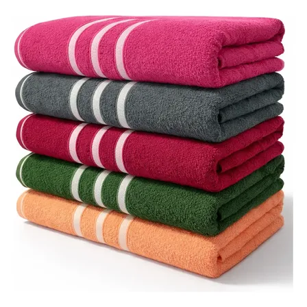 6 Toalhas De Banho 100% Algodão 68x125cm - Kit Econômico Sortidas