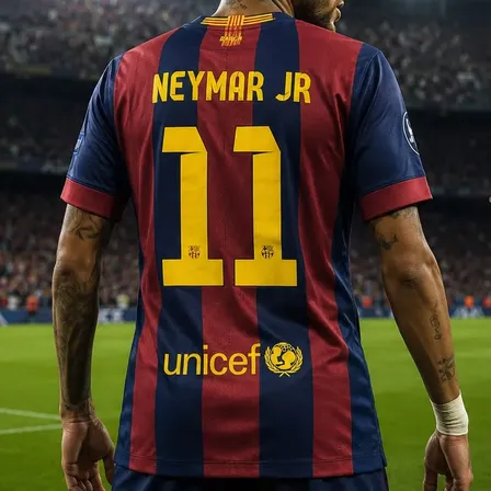 Camisa Do Barcelona Modelo Retro 2014\15 Neymar 11 Oferta