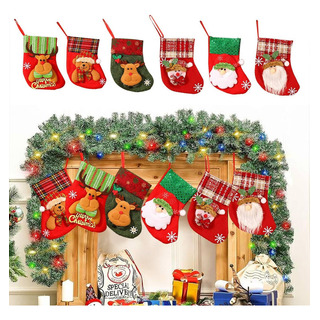 * 6 Pares Mini Medias De Botas Navideñas Decorativas Bolsas * 6 Pares Mini Medias De Botas Navideñas Decorativas Bolsas