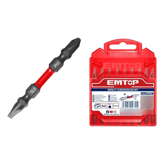 Set 10 Puntas Doble Ph2 Plano P/ Atornillador Impacto Magnet