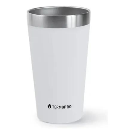 Copo Térmico Inox Cerveja Chopp 473ml Termopro Vedação Vácuo Cor Branco
