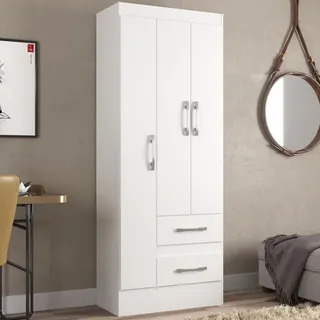 Guarda-roupa Solteiro Nobre 3 Portas 2 Gavetas Cor Branco Guarda-roupa Solteiro Nobre 3 Portas 2 Gavetas Cor Branco