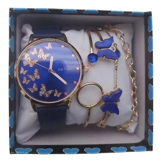 Set Reloj Pulsera Y Colgante Elegantes Para Mujer   