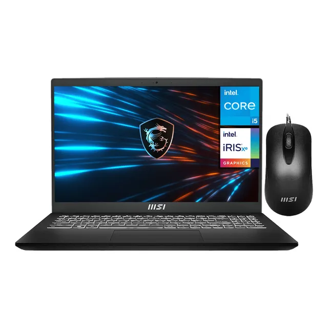 Laptop MSI Modern 15 Intel Core i5 16GB RAM 512GB SSD Windows 11 Pro Teclado en Español Mouse