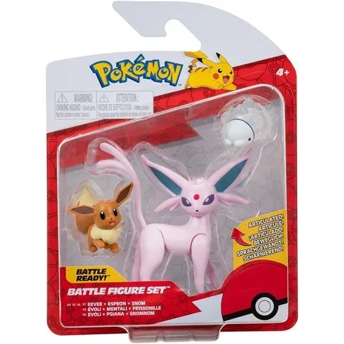 Pokémon Set Figuras De Batalla Eevee, Espeon Y Snow