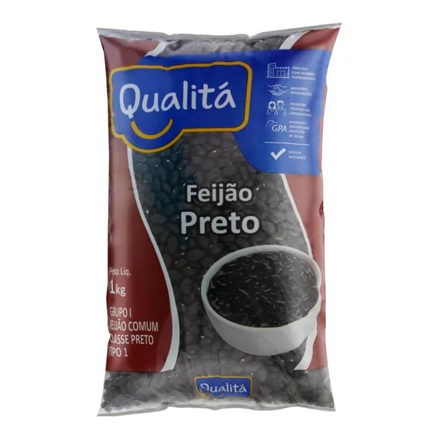 Feijão Preto Tipo 1 Qualitá Pacote 1kg