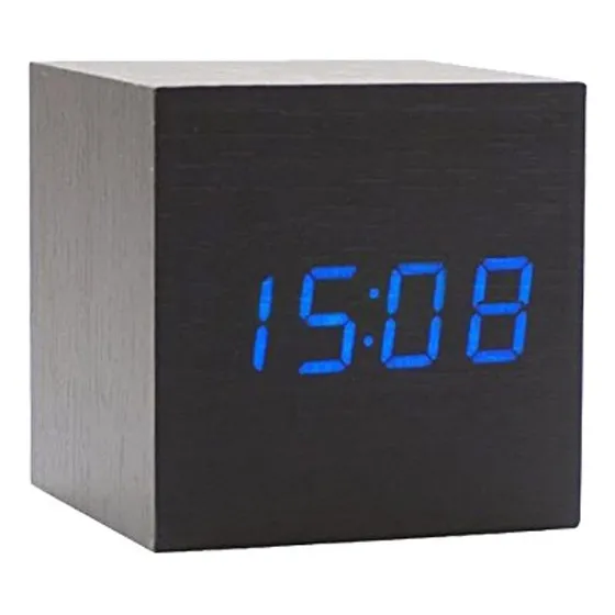 Onerbuy Cubo Digital De Madera Reloj Despertador Reloj De Es
