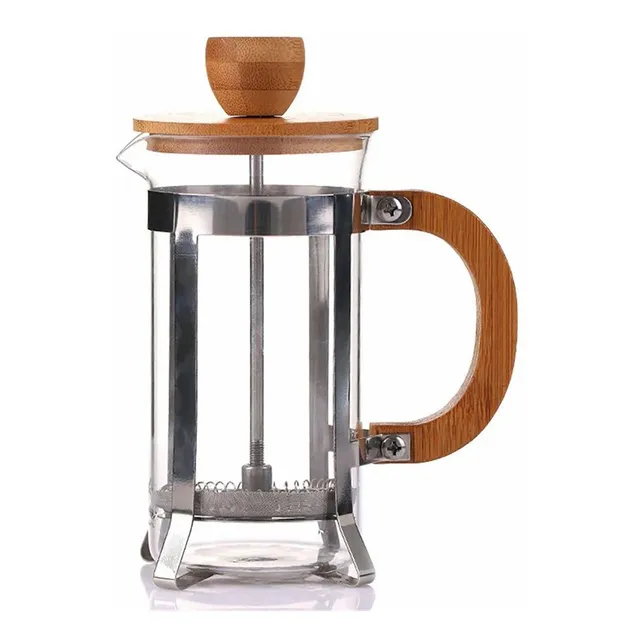 Cafetera Prensa Francesa 600ml Madera Bambu French Press