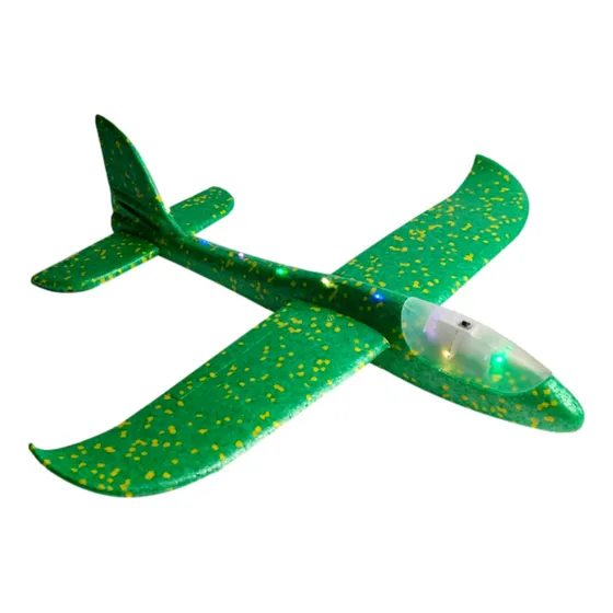 Avión Planeador Plumavit Con Luces Led De Colores